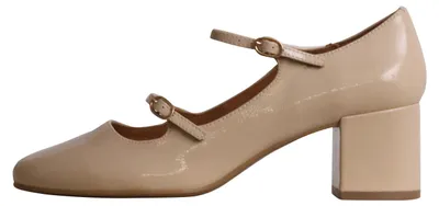 Produktbild von Ballerinas mit Absatz aus Leder in der Farbe „Pivoine“