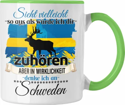 Produktbild von Trendation - Schweden Geschenk Tasse Schweden Liebhaber Geschenkidee Lustiger Spruch (Grün)