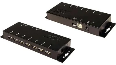 Produktbild von Exsys USB 2.0 Hub 1xUSB-B 7xUSB-A 1xDC-Buchse