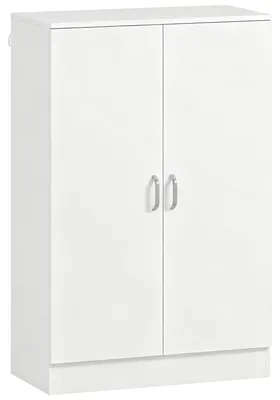 Produktbild von Schuhschrank mit 2 Türen, 6 verstellbare Regalböden, Soft-Close-Scharniere für 21 Paar, Weiß