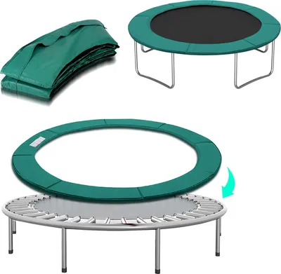 Produktbild von Jopassy Trampolin Randabdeckung Ø 426cm Grün, Reißfest & UV-resistent, Ersatz Federabdeckung, Rahmenpolster, Schutzpolster für Gartentrampoline