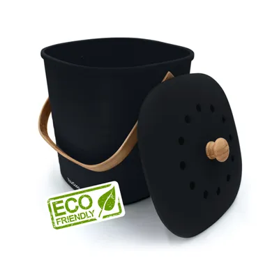 Produktbild von YourCasa® Biomülleimer Küche klein 4L geruchsdicht für Biomüll - Aktivkohlefilter - nachhaltiger Biomülleimer Schwarz
