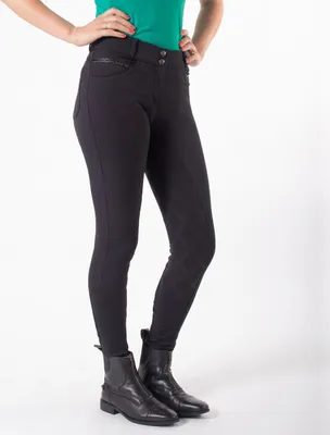 Produktbild von QHP Damen Reithose Liva Vollbesatz schwarz, QHP17_Gr.:42