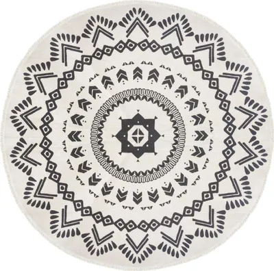Produktbild von Teppich "Nomade" aus Baumwolle D 120 cm - Atmosphera créateur d'intérieur