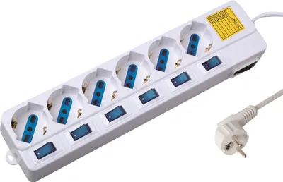 Produktbild von Steckerleiste mit 6 Steckdosen und Schalter Ewent EW3932 1,5 m 2500W Weiß