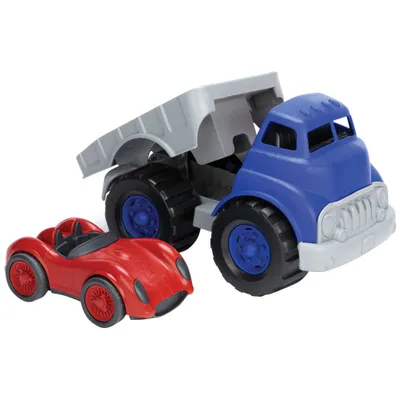 Image de GREENTOYS - Remorque surbaissée avec voiture de course rouge