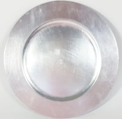 Produktbild von 6 x Platzteller aus Kunststoff Ø 33 cm silberfarben Unterteller Deko Teller Tischdeko
