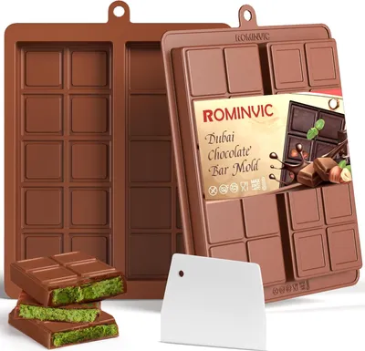 Produktbild von ROMANVIC Silikon Schokoladenformen für Dubai, tief, 2 Stück, braun