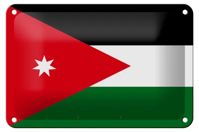 Produktbild von Blechschild Flagge Jordaniens 18x12cm Flag of Jordan Dekoration