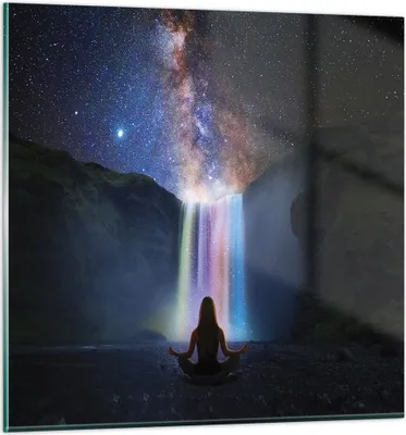 Produktbild von Bilder auf glas - Einteilig - Wasserfall die Sterne Meditation - 60x60cm - Glasbilder - Wandbilder - Bilder - Wanddekoration aus Glas - Glas Bilder - Wandbild auf Glas - GAC60x60-4774