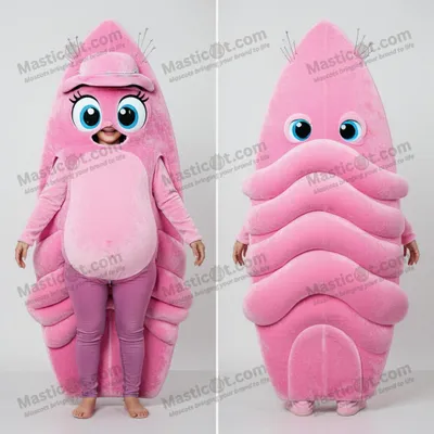 Image de Mascotte MASTICOT Surfboard Vague Rose