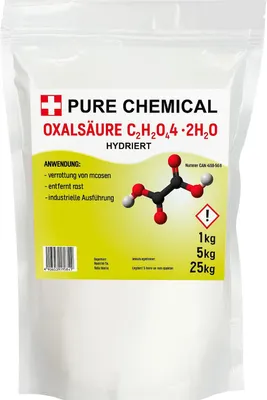 Produktbild von PURE_CHEMICAL Oxalsäure Kristalle, 1 KG, Rein, Entkalker, C2H2O4·2H2O Dihydrat, CAS 6153-56-6
