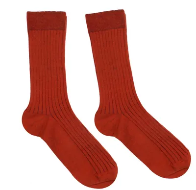Produktbild von Damen Basic Socken aus Baumwolle Rippe: Natur Farben Chili Größe 39-42