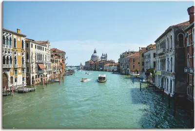 Produktbild von ARTland Leinwandbild Canale Grande Venedig bei Sonnenschein Größe: 90x60 cm