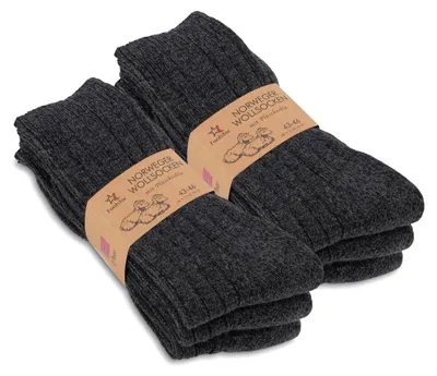 Produktbild von Wintersocken Norwegersocken Herrensocken - Plüschsohle aus Frottee - Herren - 6 Paar