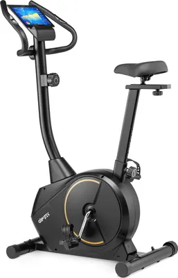 Produktbild von Gymtek Magnetischer Heimtrainer, Fahrrad für Zuhause - bis 135kg - 8 Widerstandsstufen, 9kg Schwungmasse - LCD Display - für Home Gym Fitness