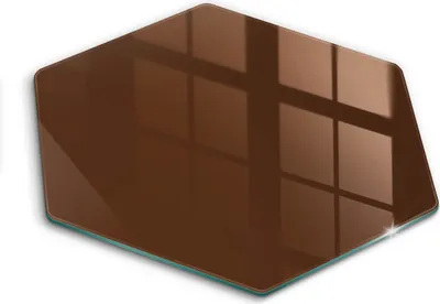 Produktbild von Glasschneideplatte - Herdabdeckplatte - Hexagon 40 cm -Schneidebrett - Spritzschutz - braune Farbe