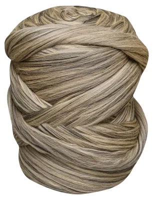 1m Filzwolle meliert Märchenwolle Merino Nassfilzen Trockenfilzen Spinnen Meterware 125 grau beige