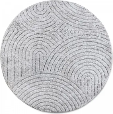 Obrázek produktu pro 160x160 (průměr) kruh Kusový koberec New York 106205 Light Grey kruh, Šedá, Polyester