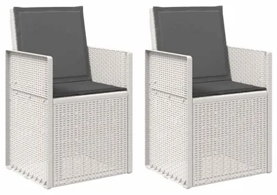 Obrázok produktu pre vidaXL Záhradné jedálenské stoličky, 2 kusy, biela a antracitová farba, materiál: polypropylén
