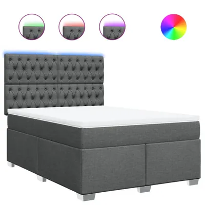 Produktbild von vidaXL Boxspringbett mit Matratze Dunkelgrau 140x190 cm Stoff