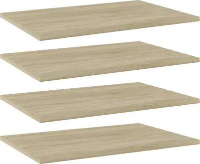Obrázok produktu pre Prídavné police 4 ks, dub sonoma 60x40x1,5 cm, kompozitné drevo