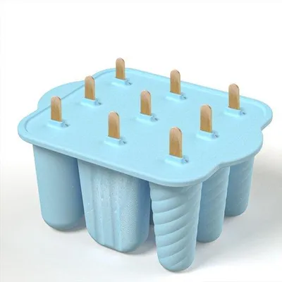 Produktbild von Eisformen für Eislutscher – Eisformen – Küchenutensilien – Küchenhelfer – Silikonformen – blau