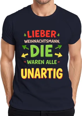 Produktbild von Lieber Weihnachtsmann die waren unartig Nikolaus Geschenk lustig Herren T-Shirt, Navy, L