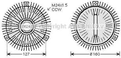 Produktbild von PRASCO BWC324 Lüfterkupplung für BMW 5 Limousine (E39) Wasserkühler Kühlsystem
