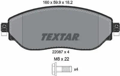 Immagine prodotto di Pastiglie freno anteriori Textar per Fiat Talento Nissan Opel Vivaro Renault Trafic