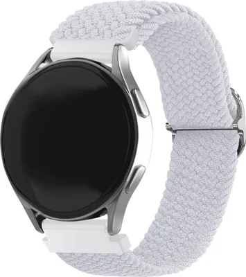 Produktbild von Strap-it Samsung Galaxy Watch 4 40mm verstellbares gewebtes Nylonarmband (Weiß)