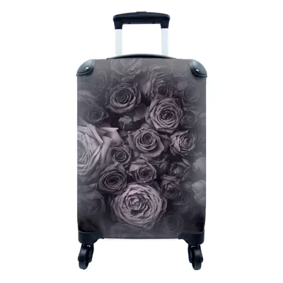 Produktbild von MuchoWow® Koffer Handgepäck Trolley Rollkoffer Kleine Reisekoffer mit 4 Rollen - Rosen - Lila - Vintage - Cabin Size < 55x40x23 cm & 55x40x20 cm - Fotokoffer - Kabinenkoffer - Boardgepäck - Reise-Box - Reisekoffer - Reisegepäck - Koffer mit Bild - Trolley für Kinder