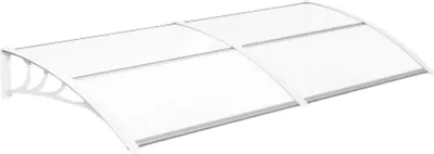 Immagine prodotto di MVPOWER Persiane e tettoie per finestre - Policarbonato - Alluminio - 190x98,5 cm - Trasparente - Resistente agli agenti atmosferici - Bianco
