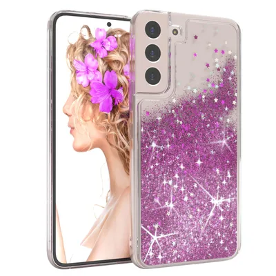 Produktbild von EAZY CASE - Glitzer Hülle kompatibel mit  Samsung Galaxy S22 Plus 5G Glitzer Schutzhülle, Soft Case, Backcover Transparent mit Motiv