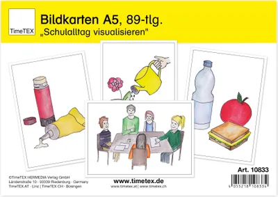 Produktbild von TimeTEX Bildkarten "Schulalltag visualisieren", 89-tlg.
