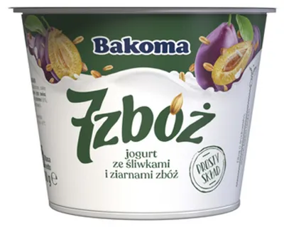 Obrázek produktu pro Jogurt śliwkowy Bakoma 7 Zbóż 300 g