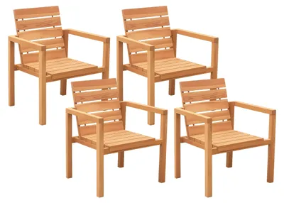 Produktbild von Teak Gartensessel mit Armlehnen FREETOWN (4er Set)