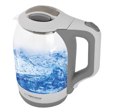 Obrázok produktu pre Esperanza rýchlovarná kanvica sklo s led svetlom Yukon 1,7 l biela