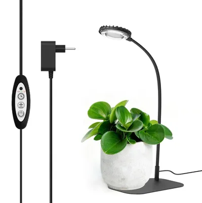 Productafbeelding van LED Plantenlamp met Volledig Spectrum, 12W Dimbare Groeilamp met Timer en Helderheidsniveaus