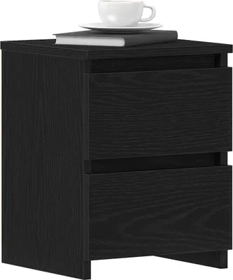 Produktbild von Möbel 2er Set Nachttisch Modernes - Nightstand/Nachtschrank für Schlafzimmer - Schwarz Eichen-Optik 30x30x40 cm Top4890451