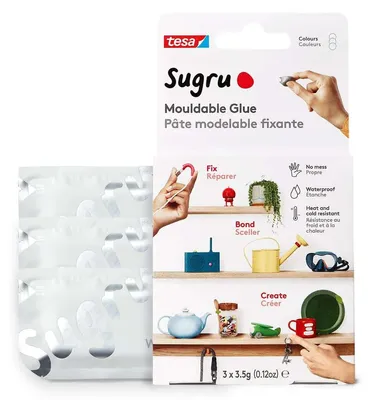 Produktbild von Sugru by tesa - Weiß - formbarer Allzweckkleber - 3 x 3,5 g