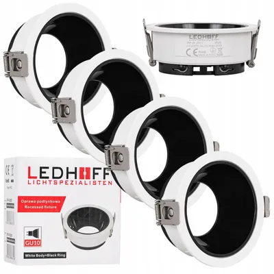 Produktbild von Ledhoff Einbaustrahler Spot GU10 Weiß-Schwarz 4er-Set