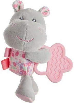Image de Anneau de dentition pour bébé Hippo Rose 20 cm 20cm