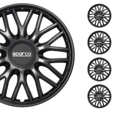 Immagine prodotto di Coprimozzi da 15" grigio nero Copricerchi Copriruota SPC1596GRBK SPARCO
