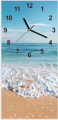 Produktbild von Wanduhr aus Glas mit Motiv Tropischer Strand- 30 x 60 cm - inkl. Aufhängesystem