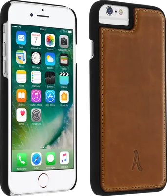 Produktbild von Akashi, Echtlederhülle für Apple iPhone 6 Plus / 6S Plus / 7 Plus / 8 Plus, Braun