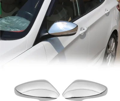 Image de Coques de Rétroviseurs pour Hyundai Accent Solaria 2011-2017 Acier Chromé Argent