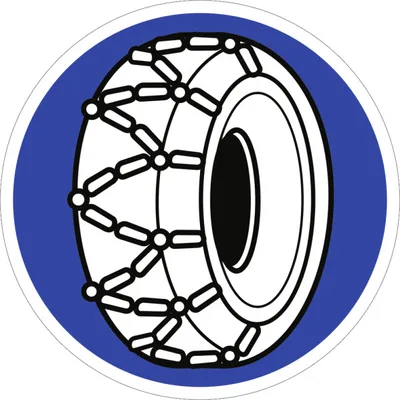 Produktbild von Verkehrsschild VZ268, Schneeketten vorgeschrieben, Alu, RA1, Ø 750 mm
