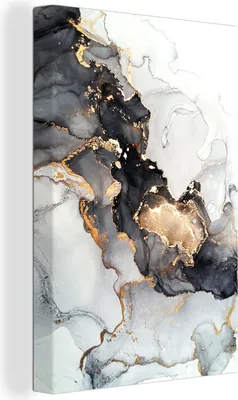 Zdjęcie produktu dla OneMillionCanvasses® - Obrazy na płótnie - 90x140 cm, Marmur - Czarny - Biały - Złoty - - Abstrakcyjny, Druk ścienny Dekoracja ścienna - Zdjęcie na płótnie - Obraz na płótnie - Dekoracja ścienna - Sypialnia