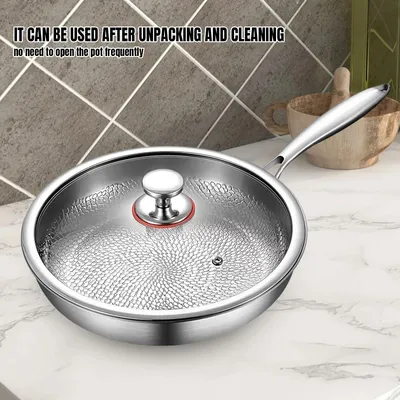 Image de Poêle - 30 cm - Titan - Revêtement antiadhésif - Avec couvercle - Résistante aux rayures - Compatible avec les plaques de cuisson à gaz et à induction